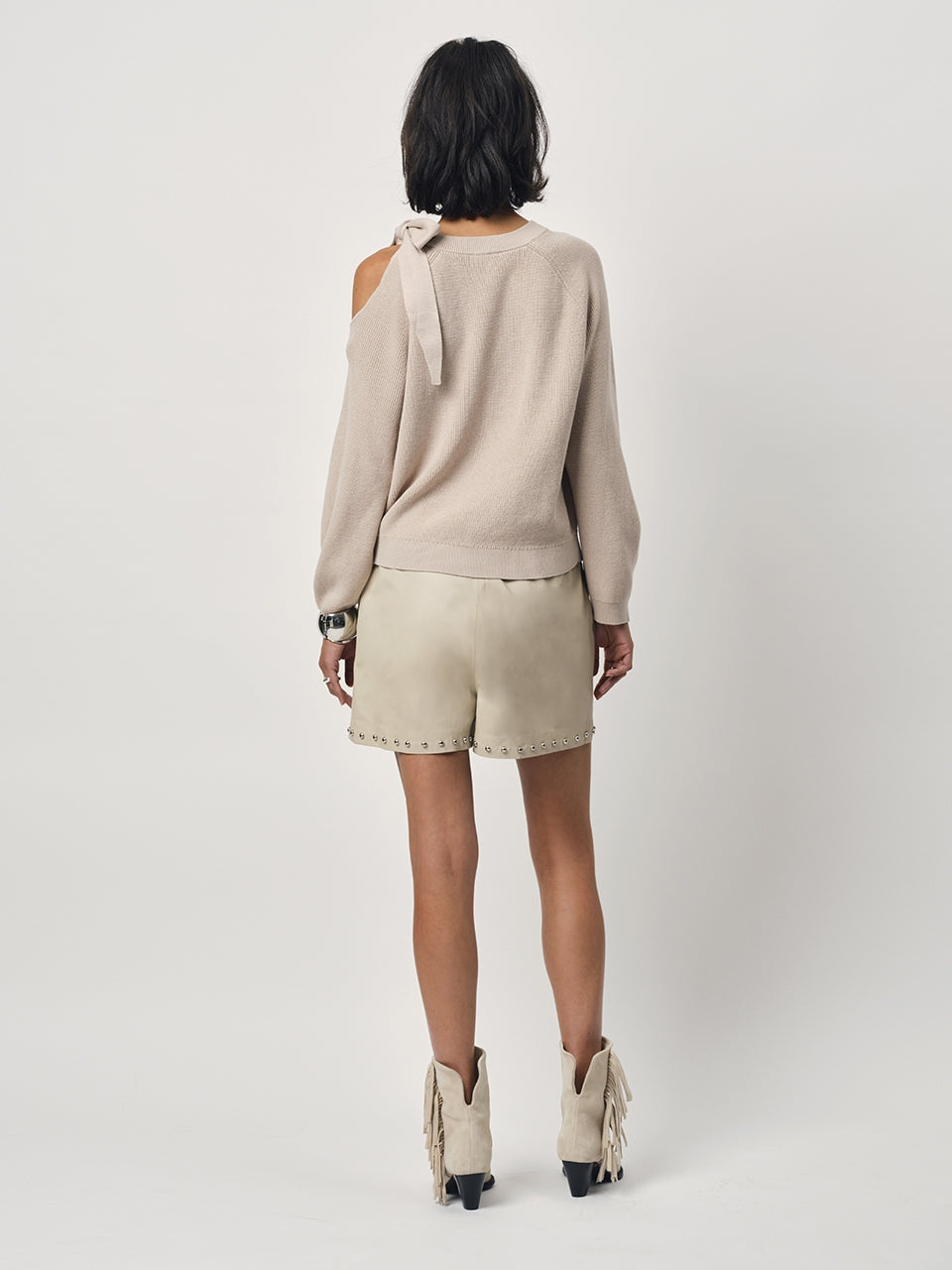 Knit Ulyn cut-out bow beige