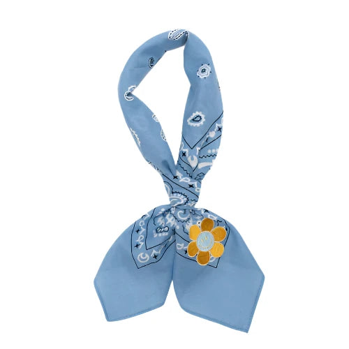 Bandana Fay paisley light blue flower