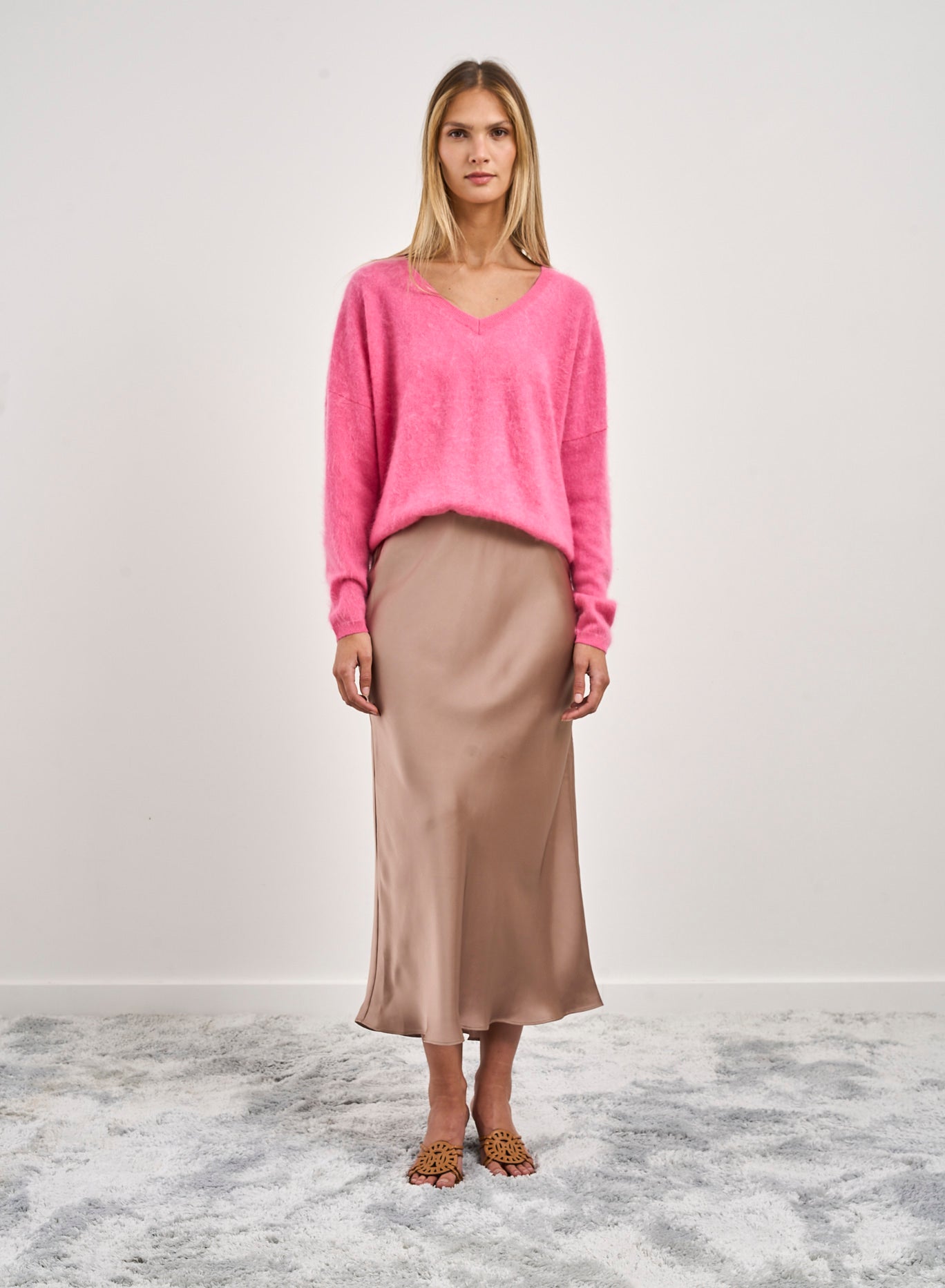 Knit brushed cashmere Soeli pink