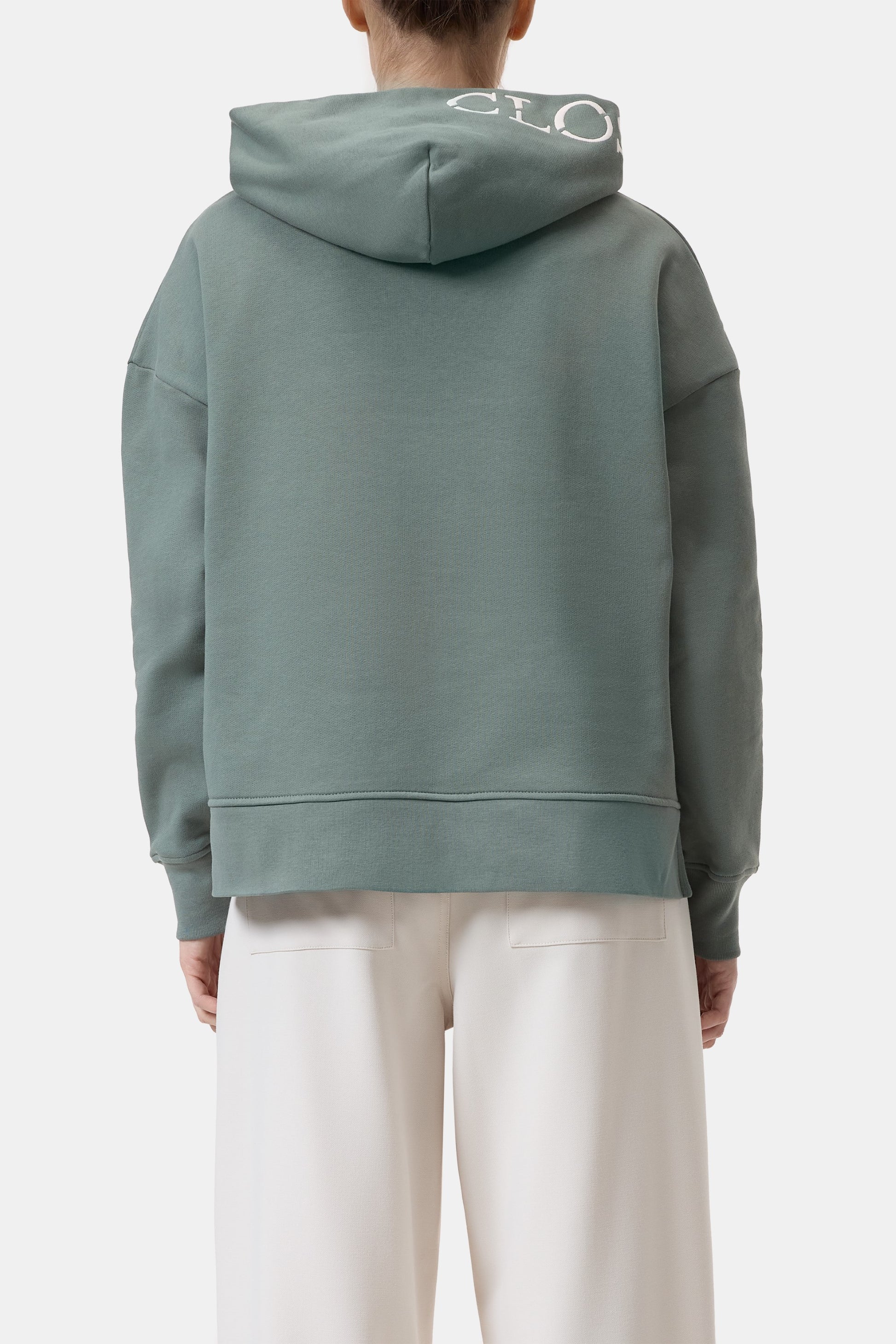 Sweater hooded faded green