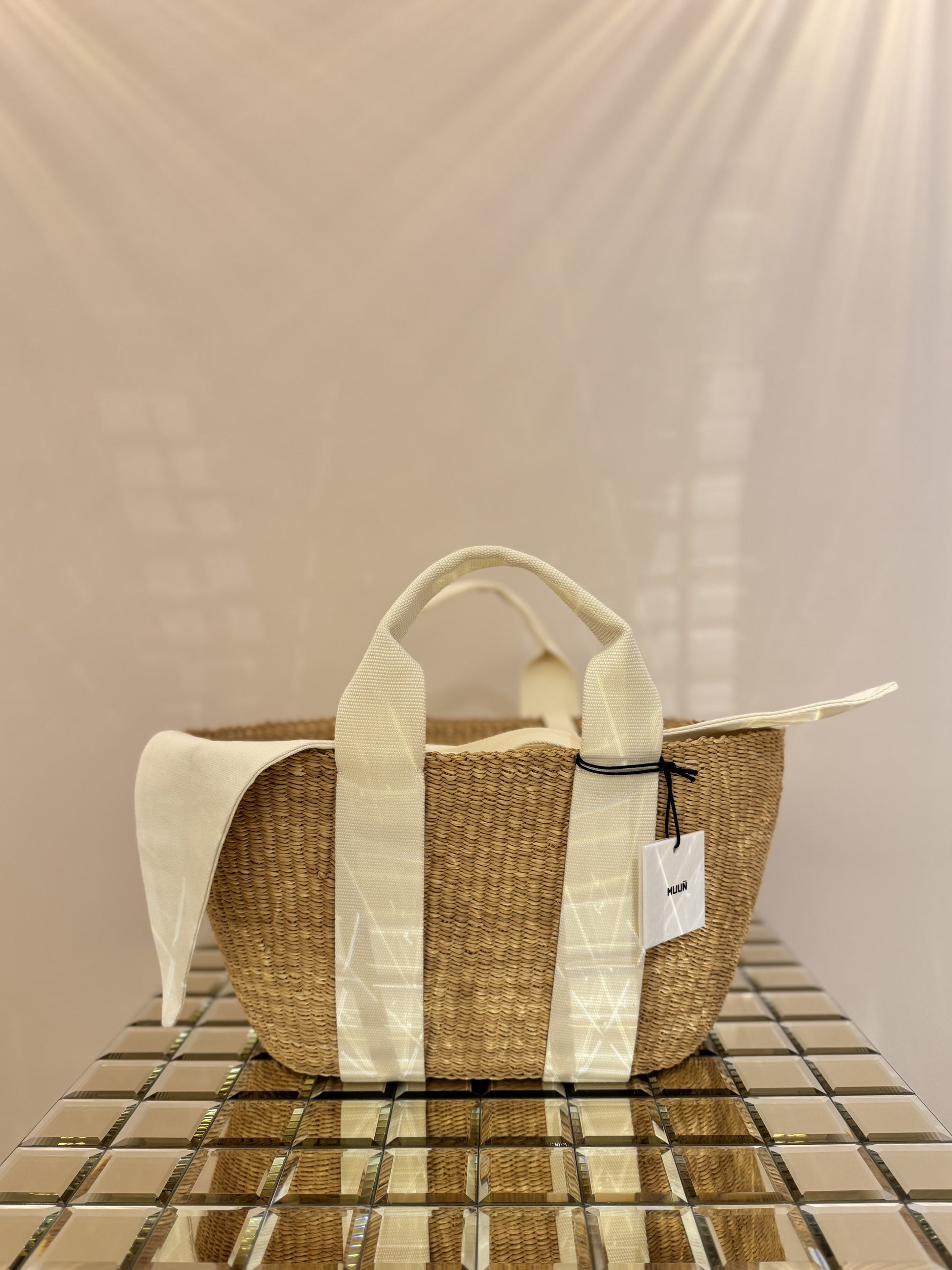 Bag straw George natural ecru