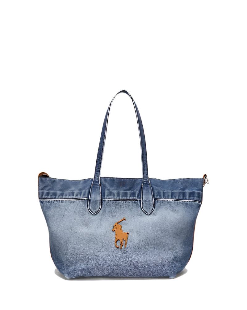 Tote bag denim/leather