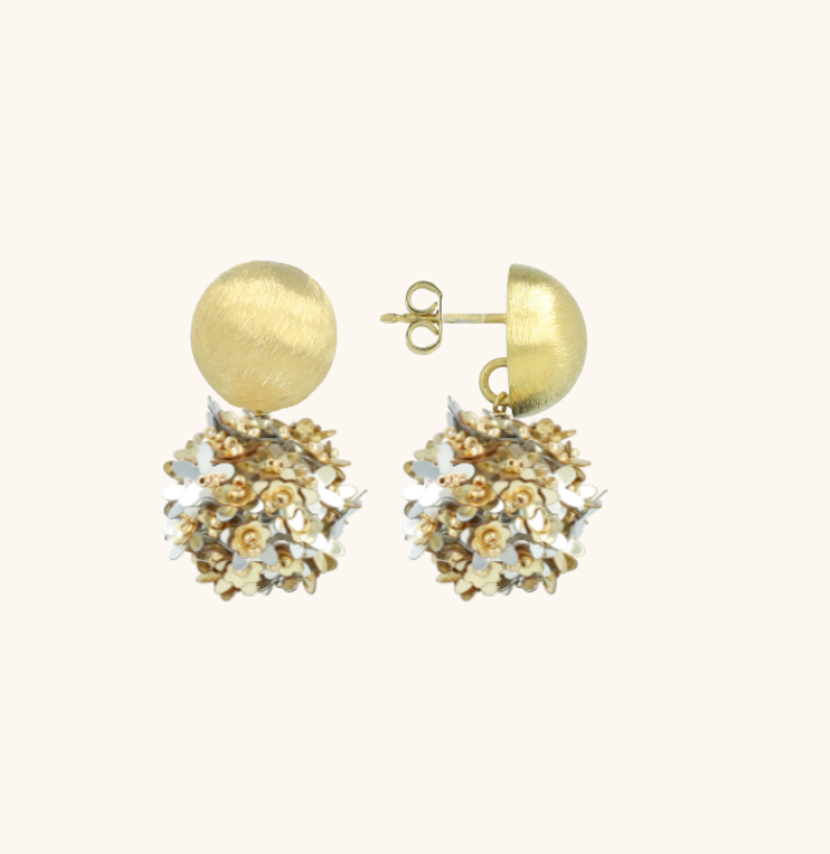 Earrings Sequin flower globe S