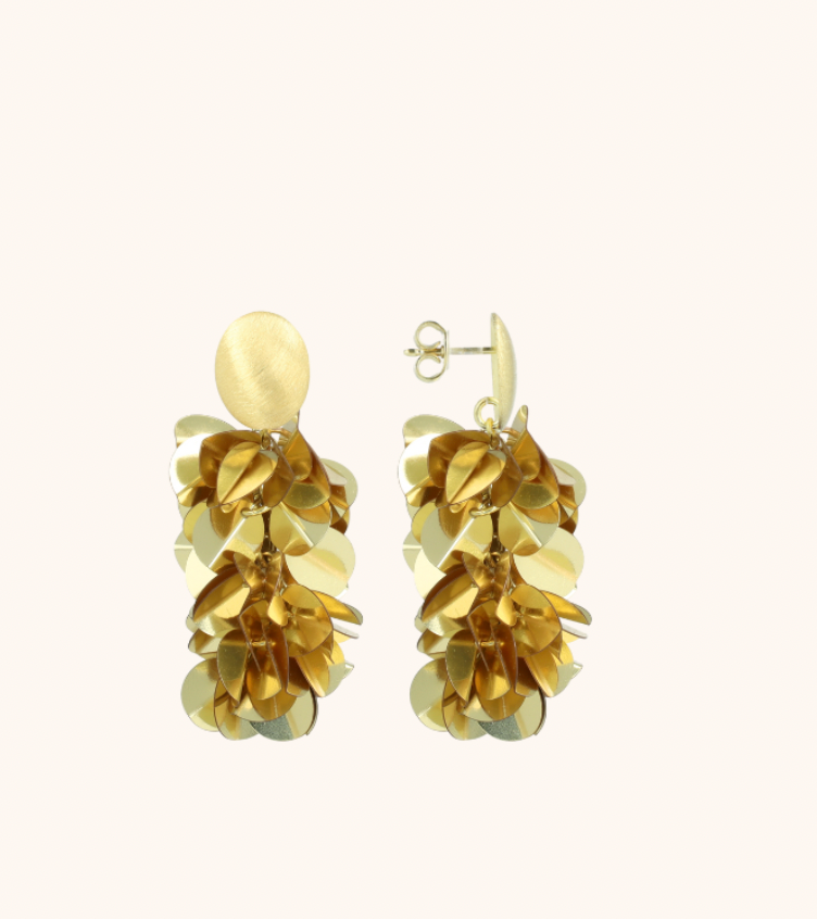 Earrings Snake Gold sequin M