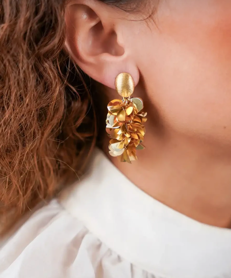 Earrings Snake Gold sequin M