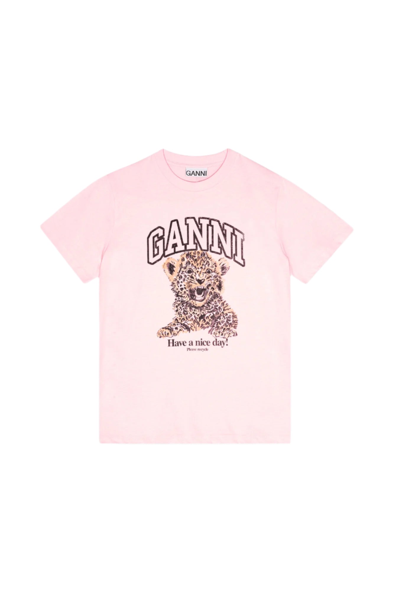 Tee pink relaxed leopard