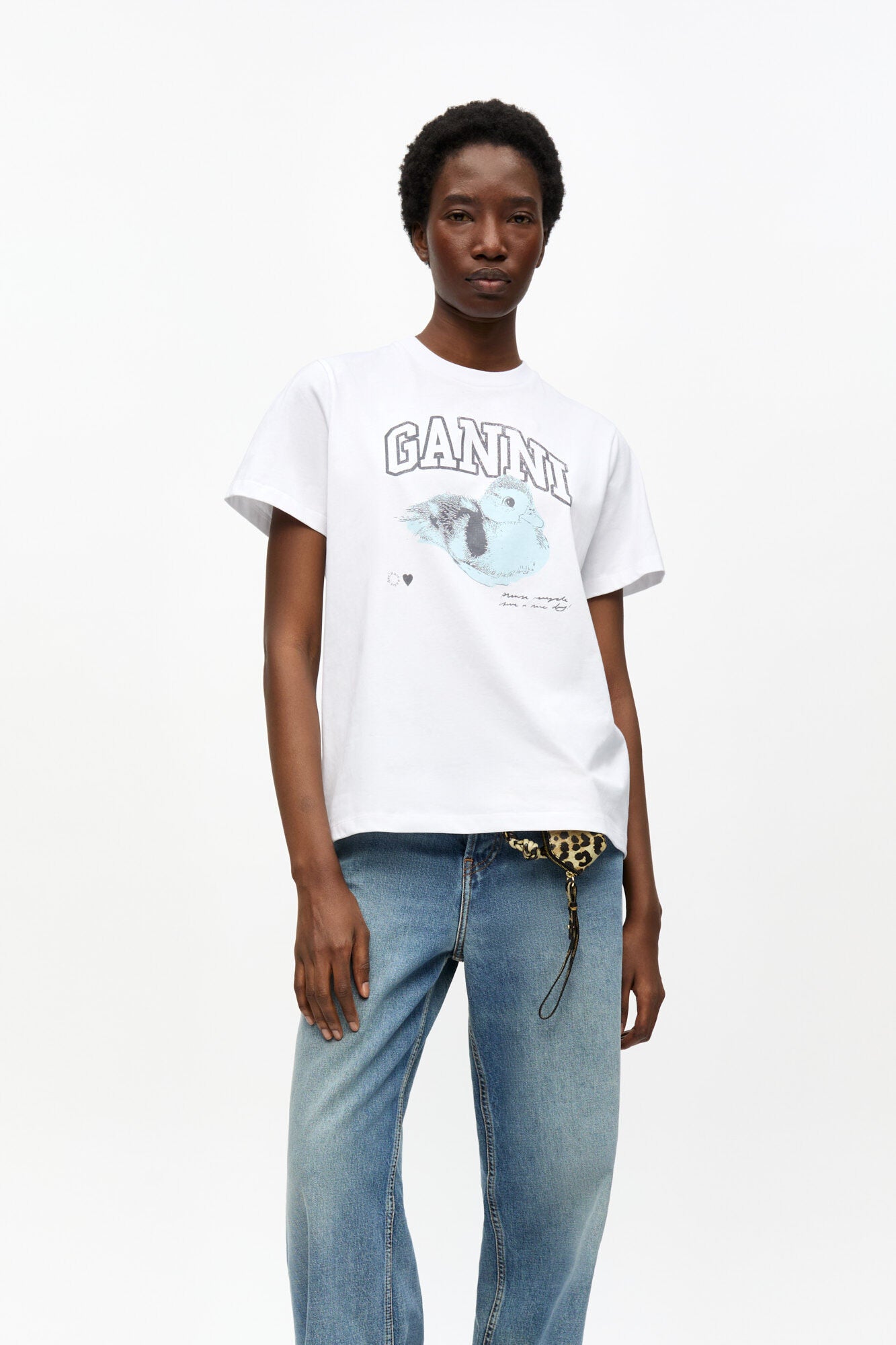 Tee white relaxed Duckie blue