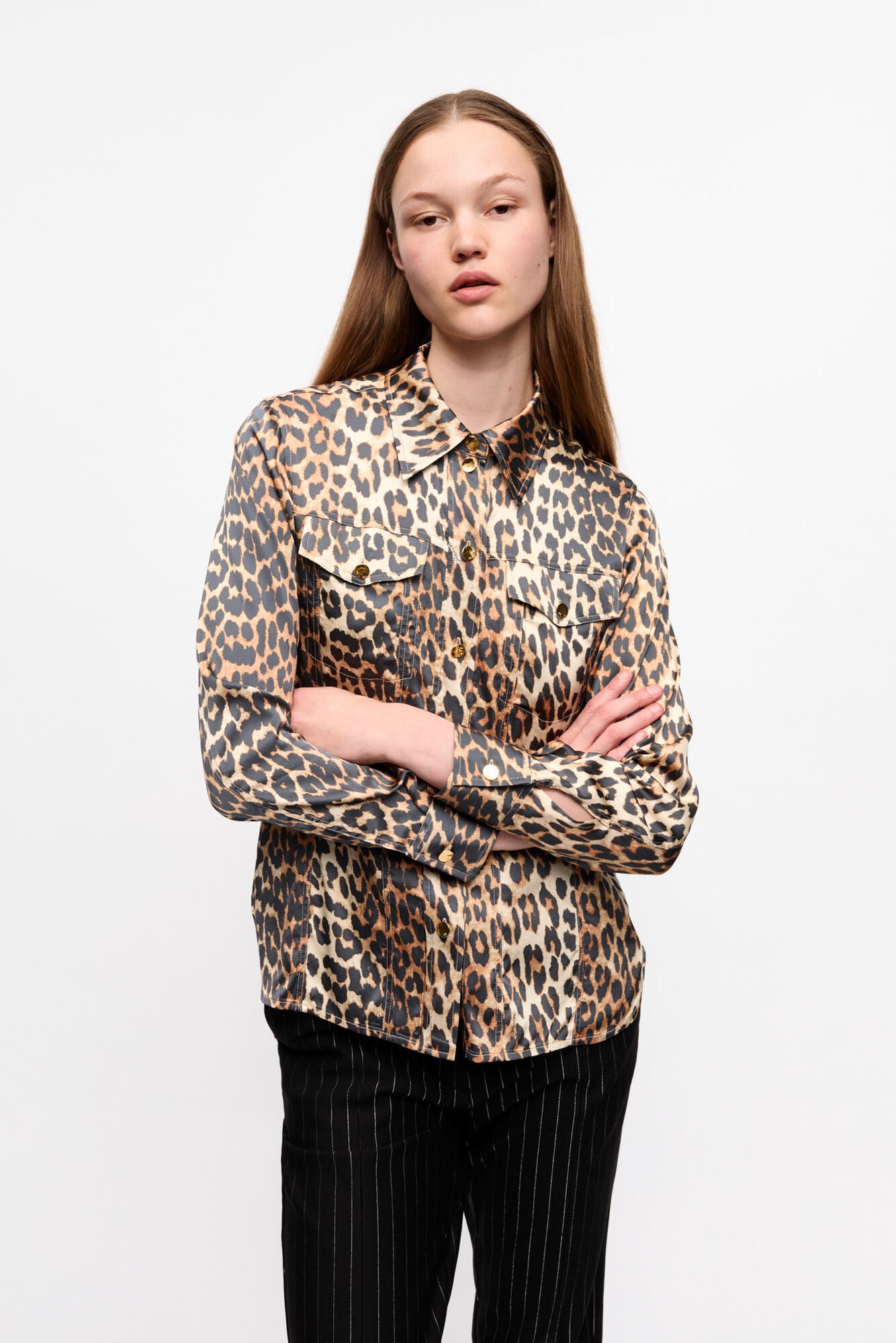 Blouse Leopard satin