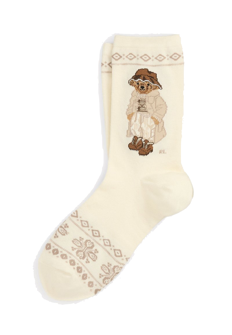 Socks winter bear cream