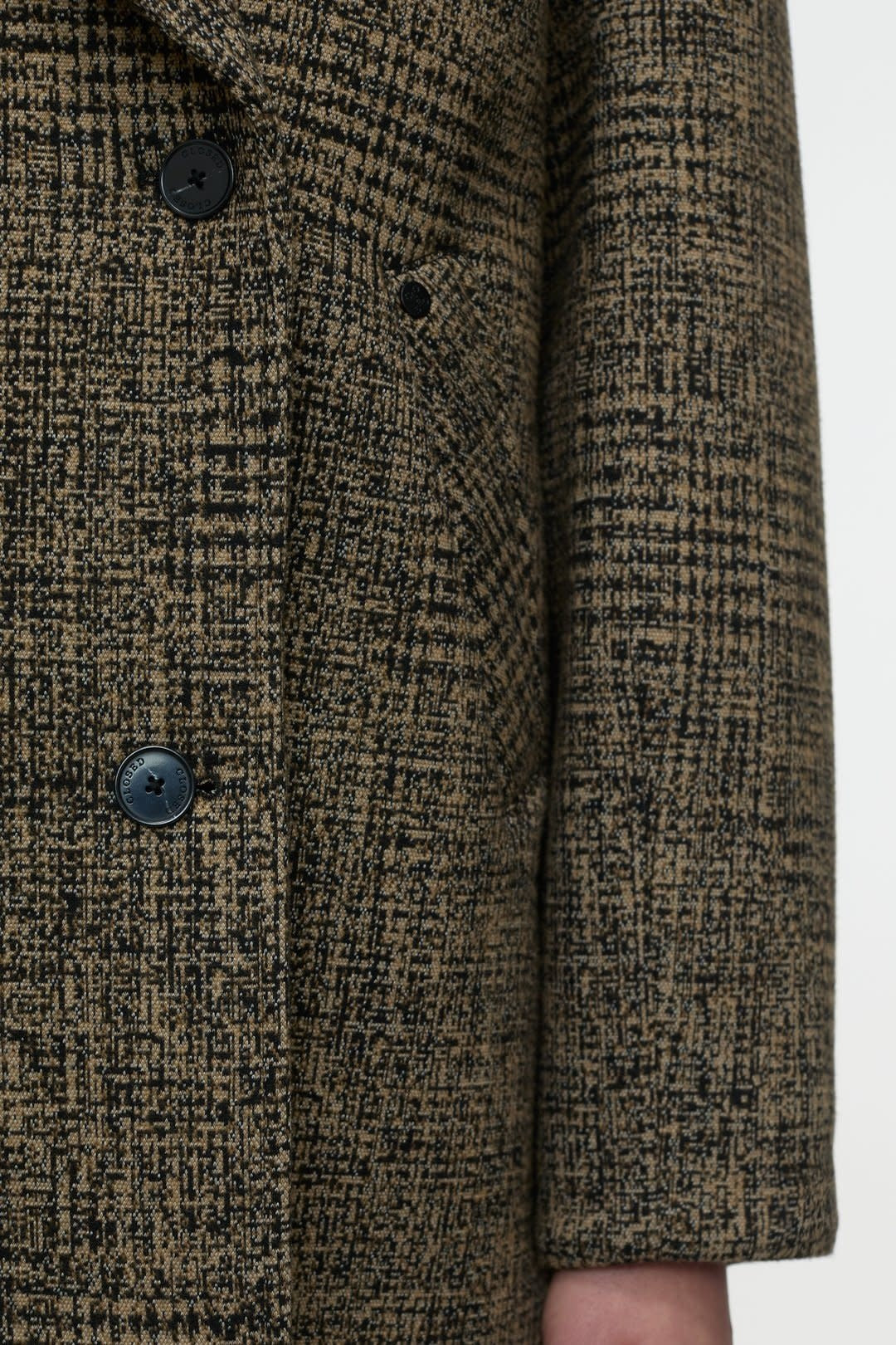 Coat chequered biscotti brown