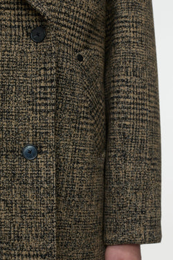 Image of Coat chequered biscotti brown