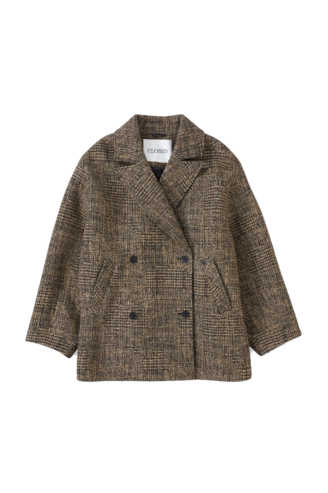 Coat chequered biscotti brown