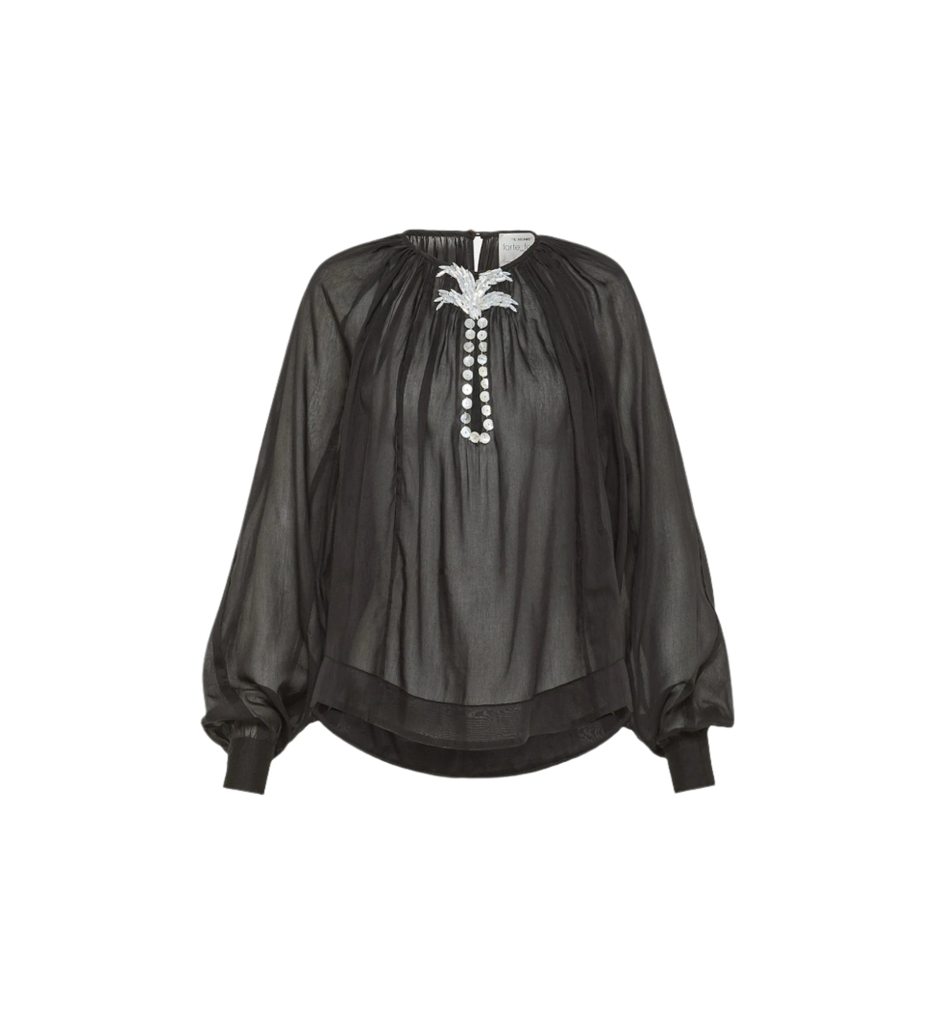 Blouse voile pearl black