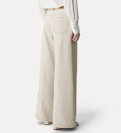 Image of Pants embroidery denim dune