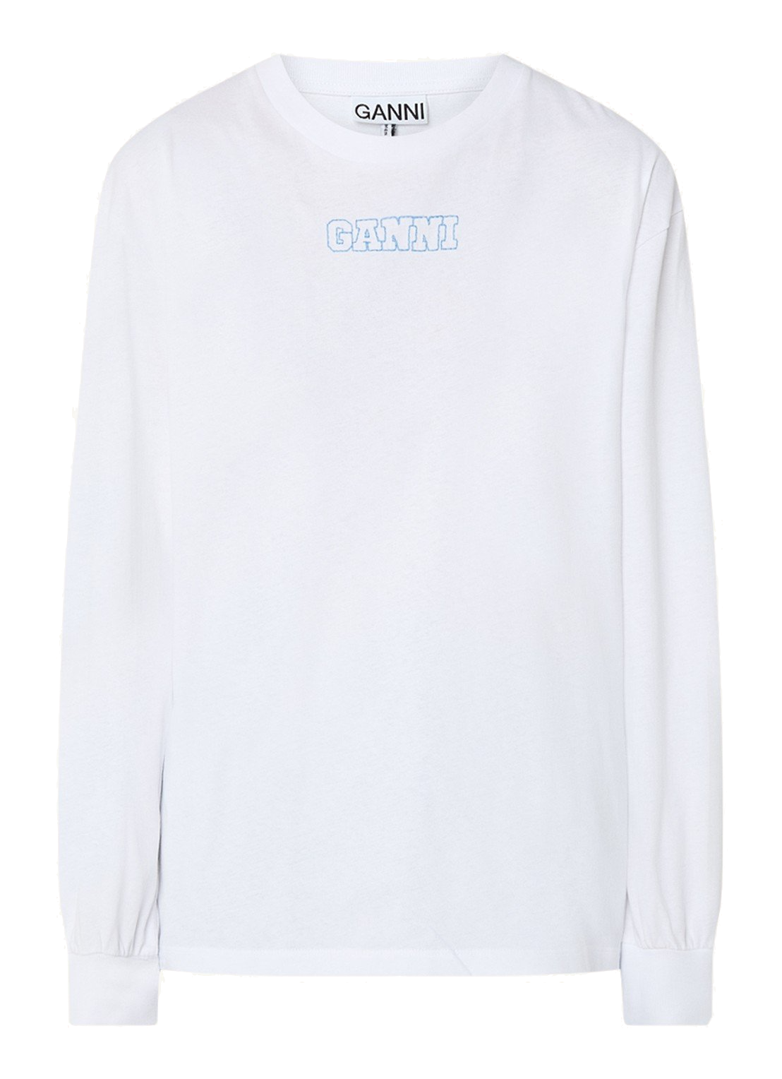 Longsleeve bright white logo blue