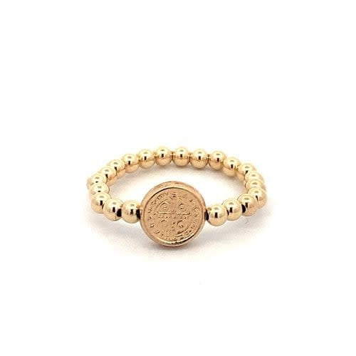 Ring gold coloured coin