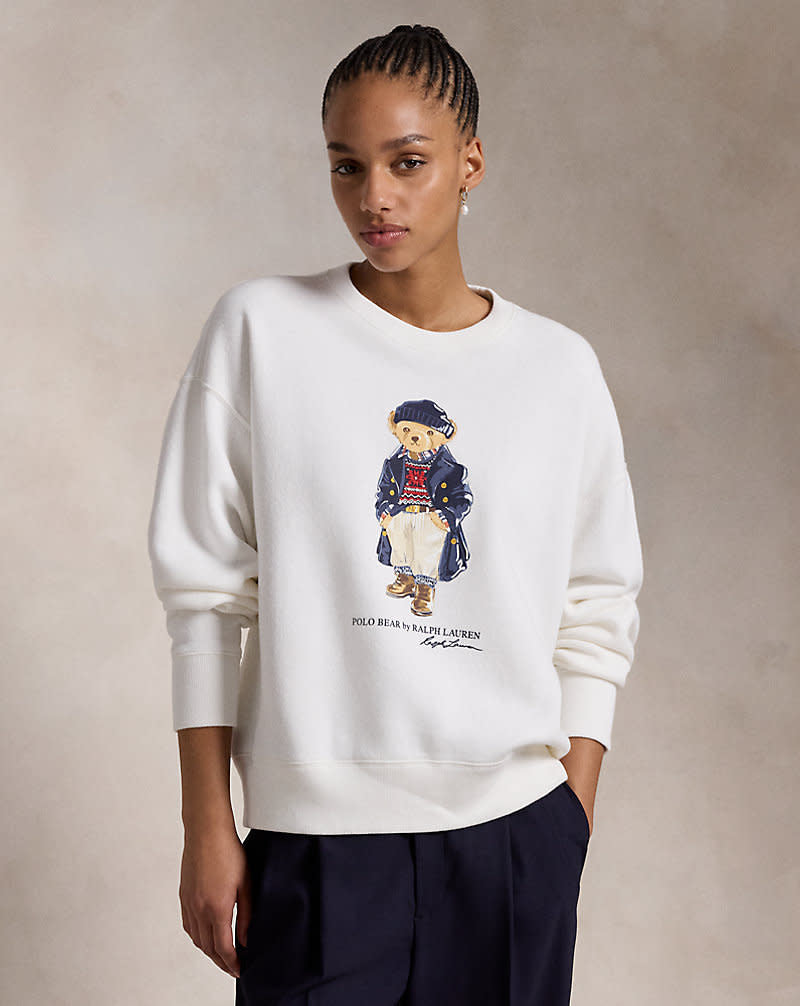 Sweater polo bear ivory blue