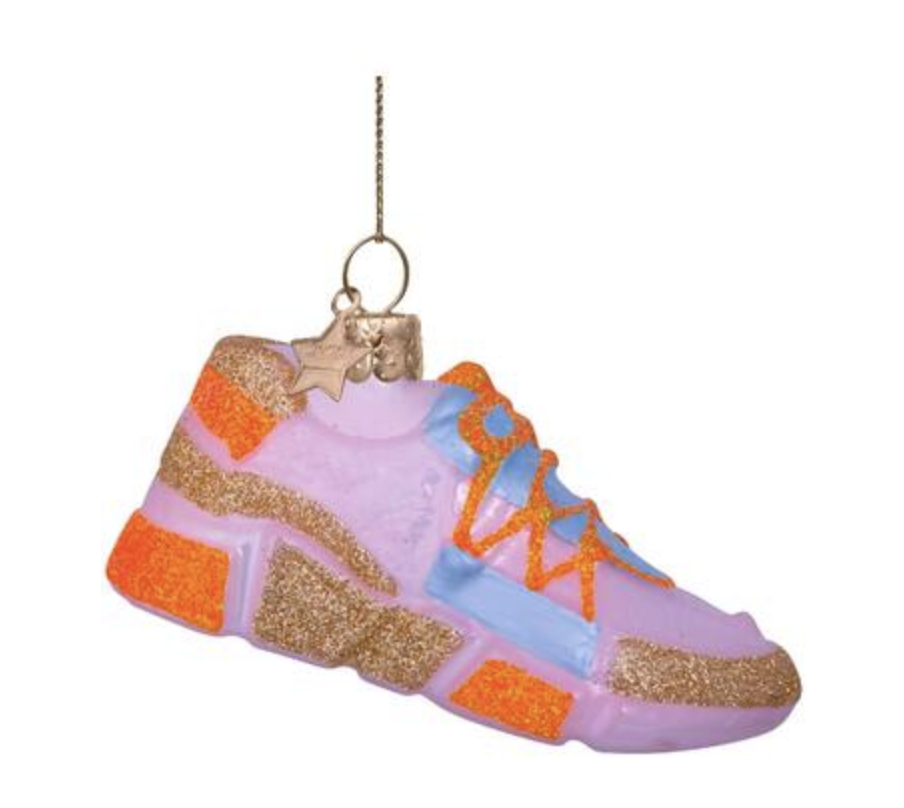 Kersthanger orange pink sneaker H6cm