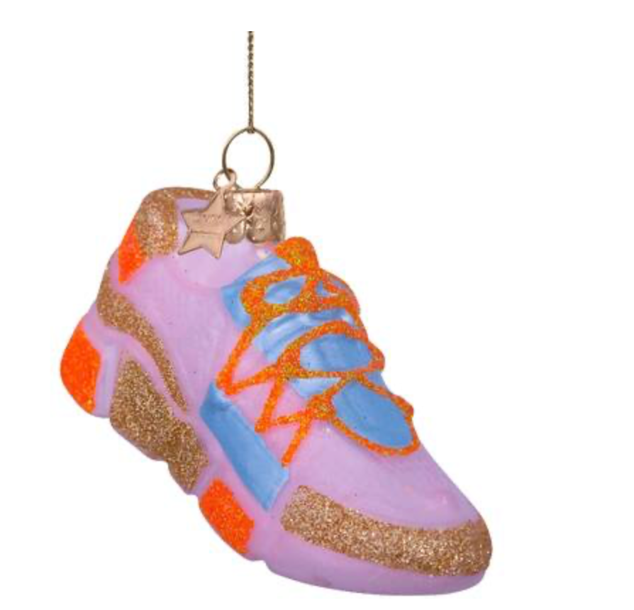 Kersthanger orange pink sneaker H6cm