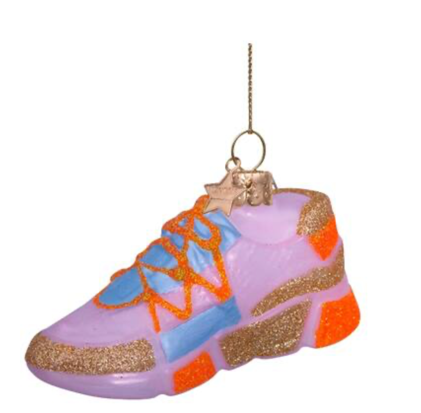 Kersthanger orange pink sneaker H6cm