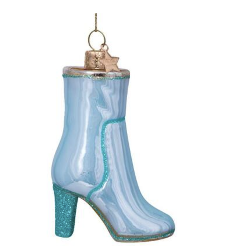 Kersthanger ice blue short boot w/heel H9cm