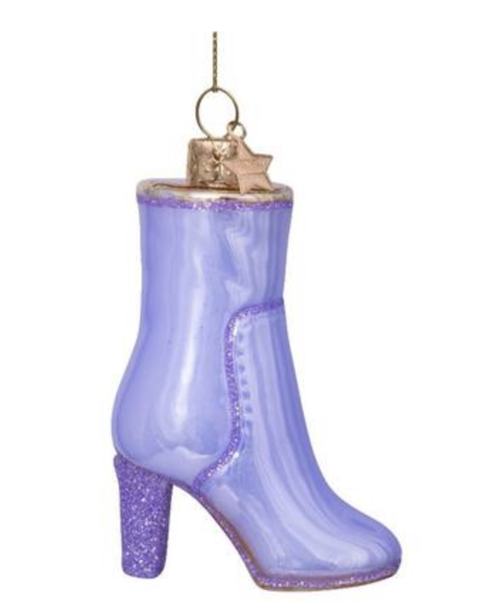 Kersthanger mid purple  short boot w/heel H9cm