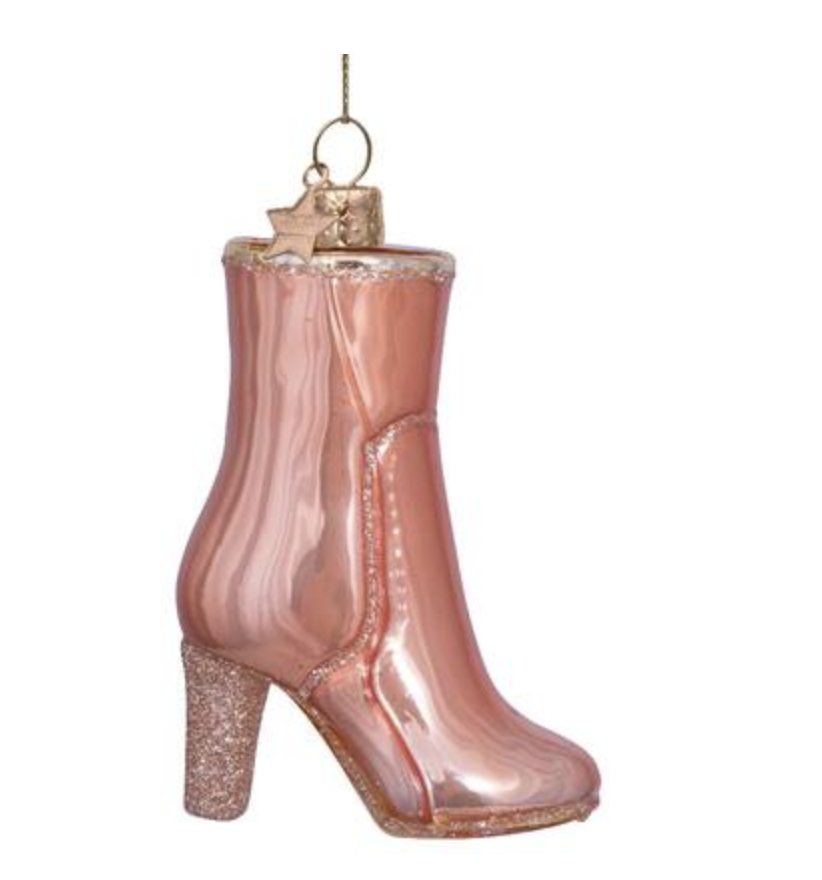 Kersthanger peach  short boot w/heel H9cm