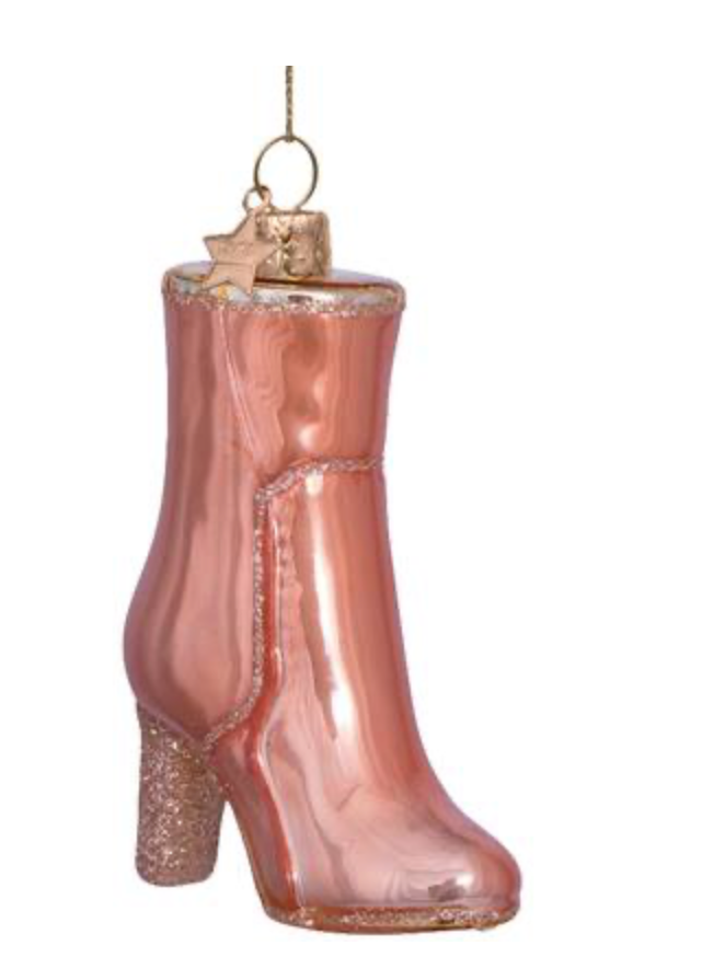 Kersthanger peach  short boot w/heel H9cm