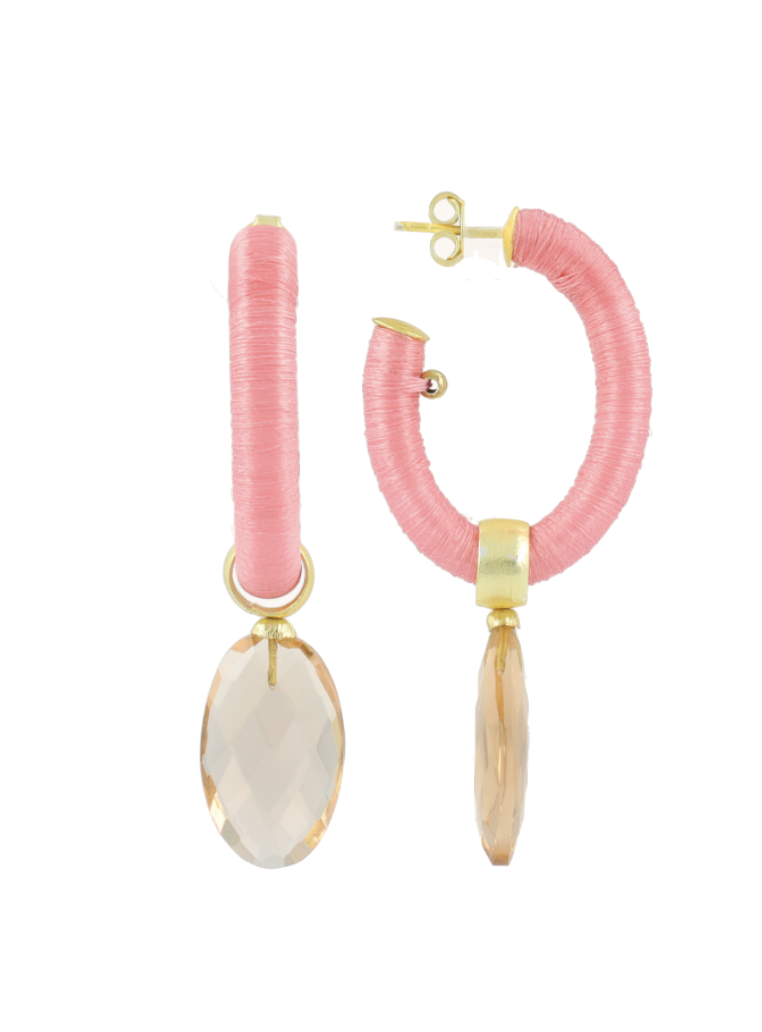 Earrings Evy creool ovaal pink M