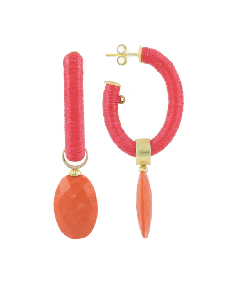 Earrings Evy Creool ovaal oranje M