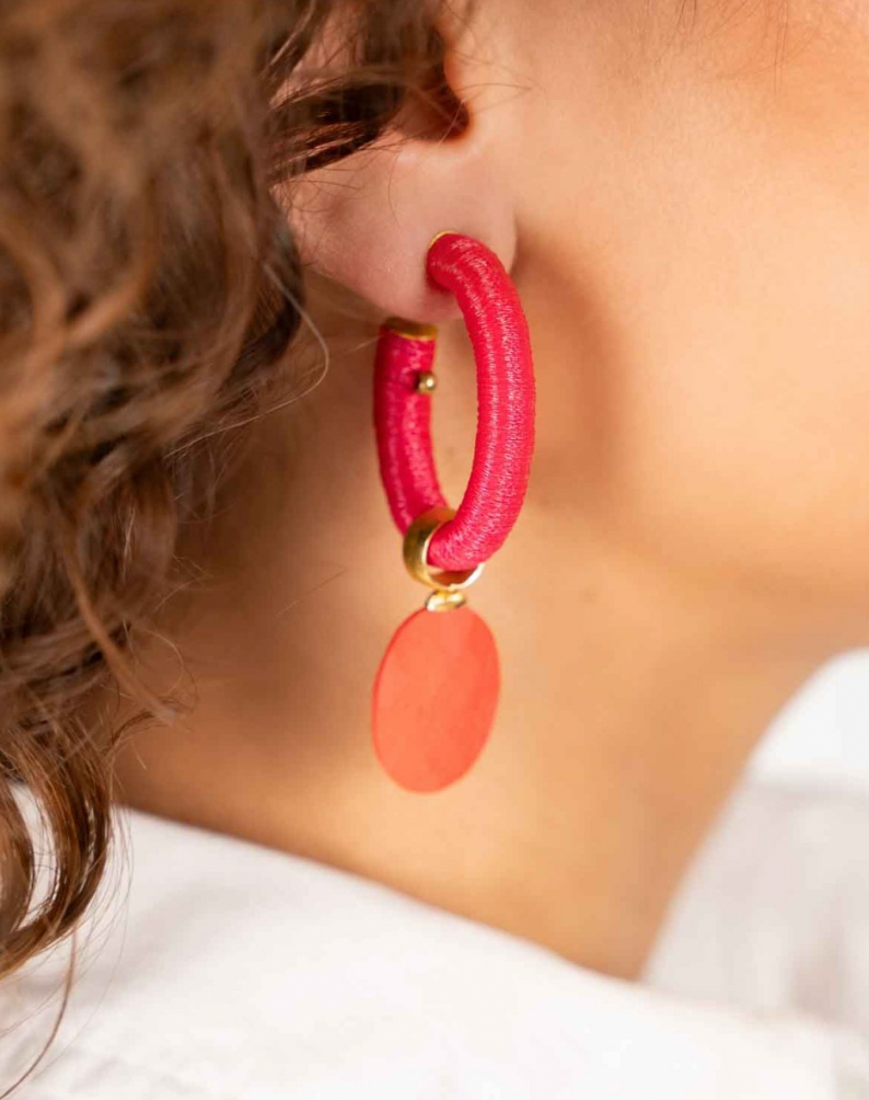 Earrings Evy Creool ovaal oranje M