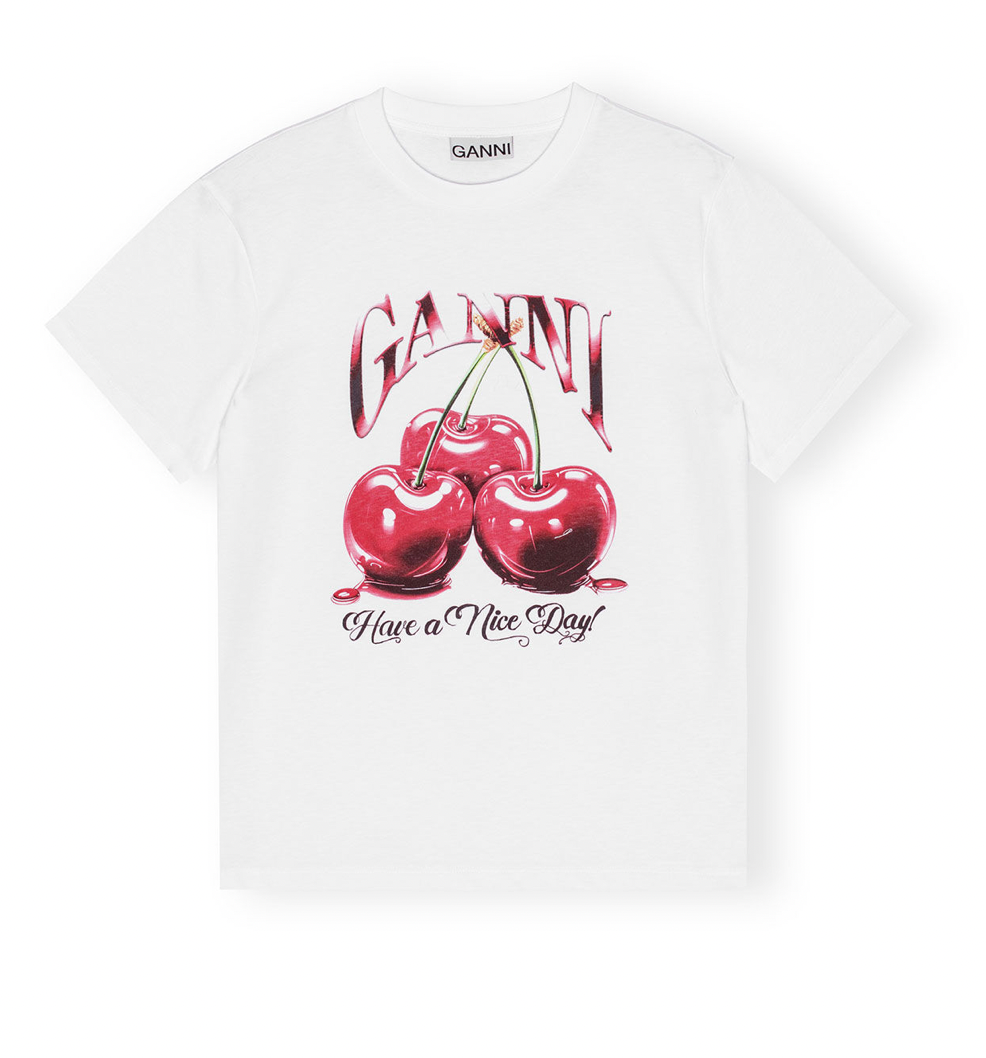 Tee relaxed Cherry bright white