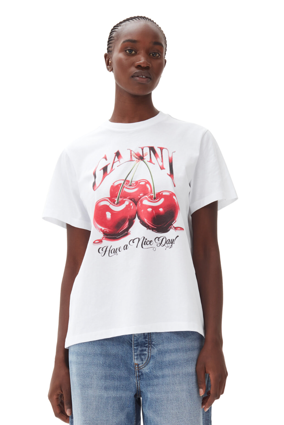 Tee relaxed Cherry bright white